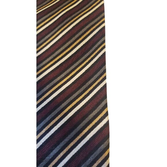 Knightsbridge Mens‎ Necktie Designer Tie Multicolor Striped 100% Silk Handmade - Picture 2 of 10
